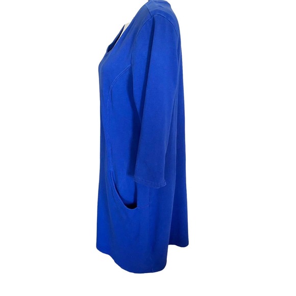 Women’s Denim & Co. Active Size Large French Terry Dress Pockets Comfortable - Picture 4 of 6